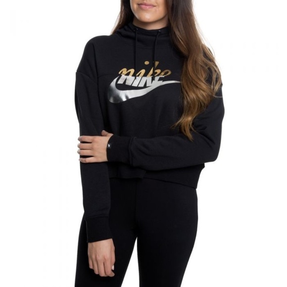 NIKE NSW RALLY METALLIC PULLOVER HOODIE SIZE XS - Picture 1 of 5